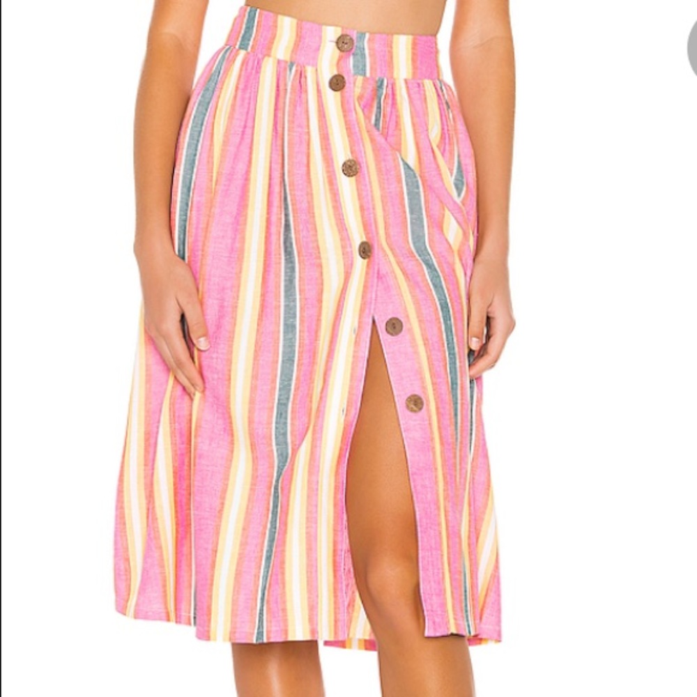 High waisted midi skirt